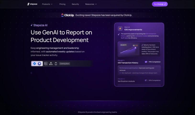 Screenshot of Stepsize AI