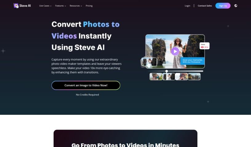 Screenshot of Steve.ai Photo Video Maker