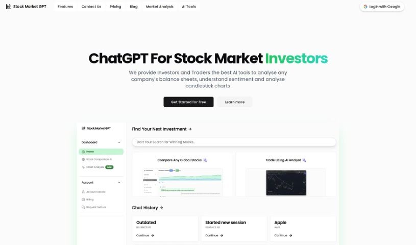 Screenshot of Stock Market Gpt