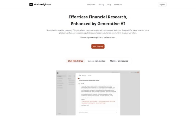 Screenshot of StockInsights AI