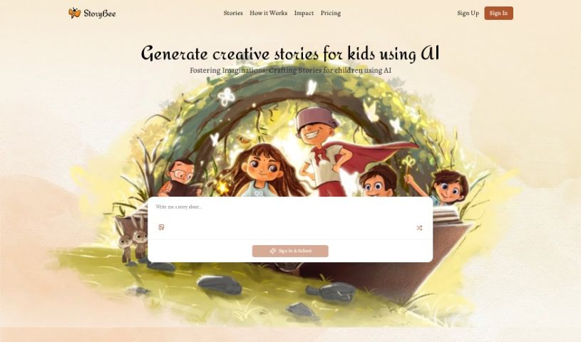 Screenshot of StoryBee