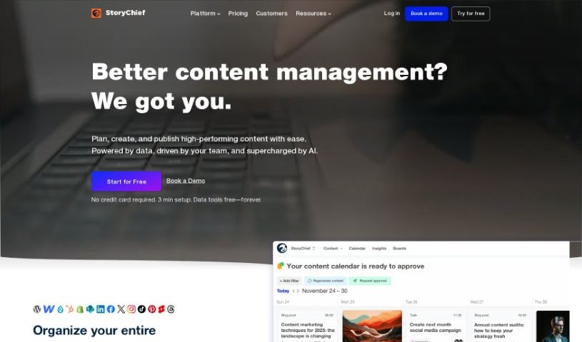 Screenshot of StoryChief