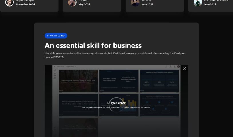 Screenshot of STORYD