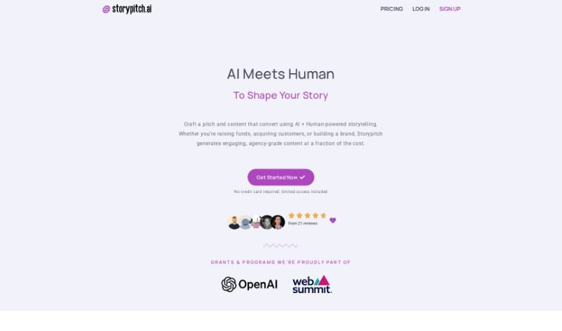 Screenshot of Storypitch