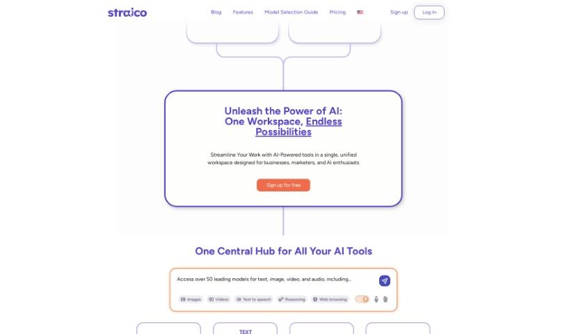 Screenshot of Straico