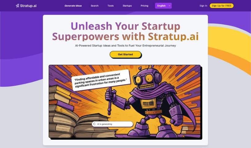 Screenshot of Stratup.ai