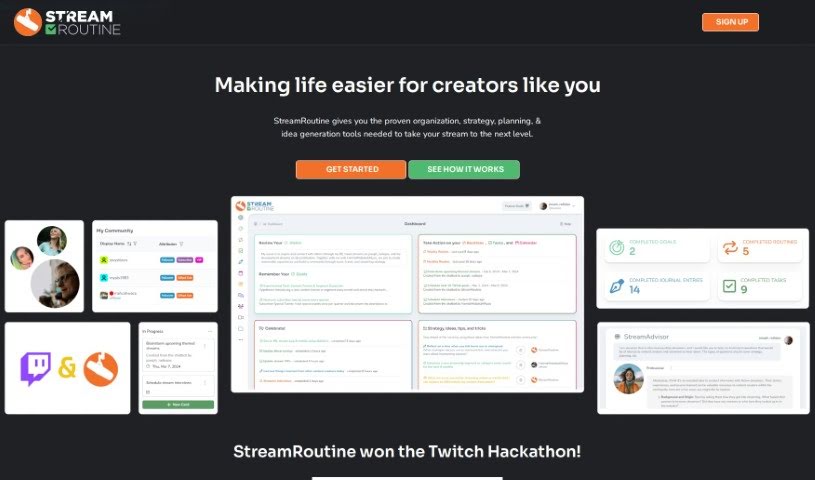 Screenshot of StreamRoutine