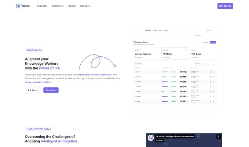 Screenshot of Stride AI