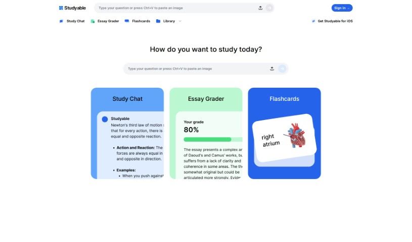 Screenshot of Studyable