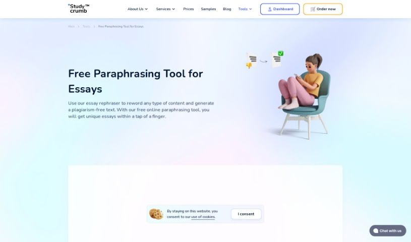 Screenshot of StudyCrumb