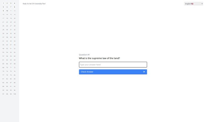 Screenshot of Studyforcitizenship