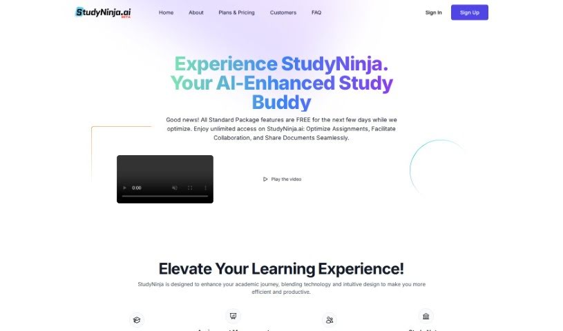 Screenshot of StudyNinja