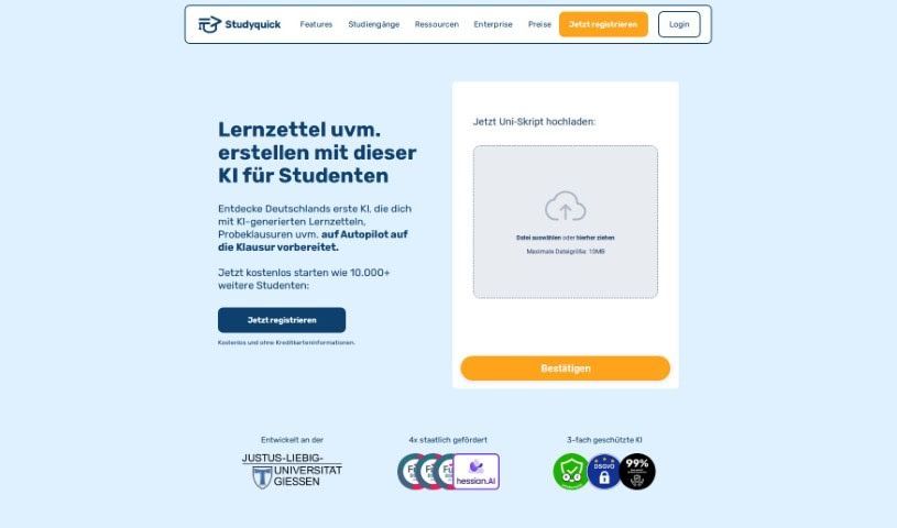 Screenshot of Studyquick
