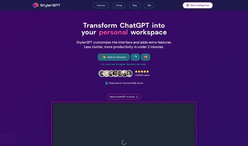 Screenshot of StylerGPT