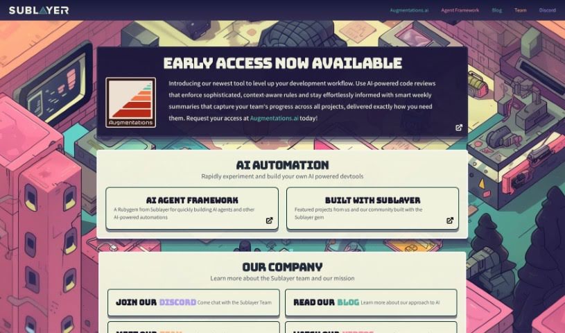 Screenshot of Sublayer