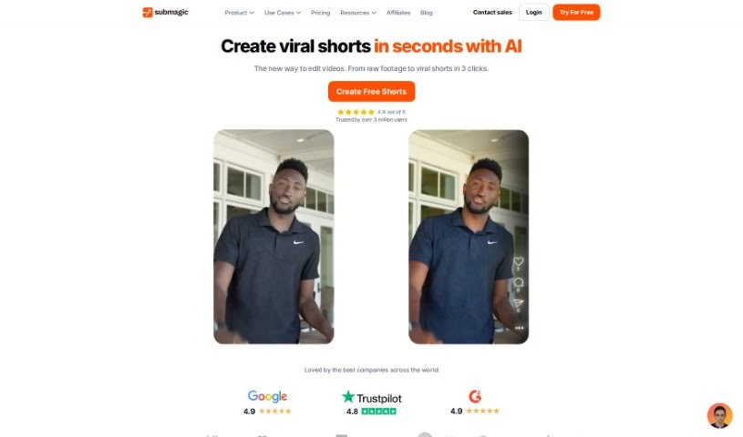 Screenshot of Submagic