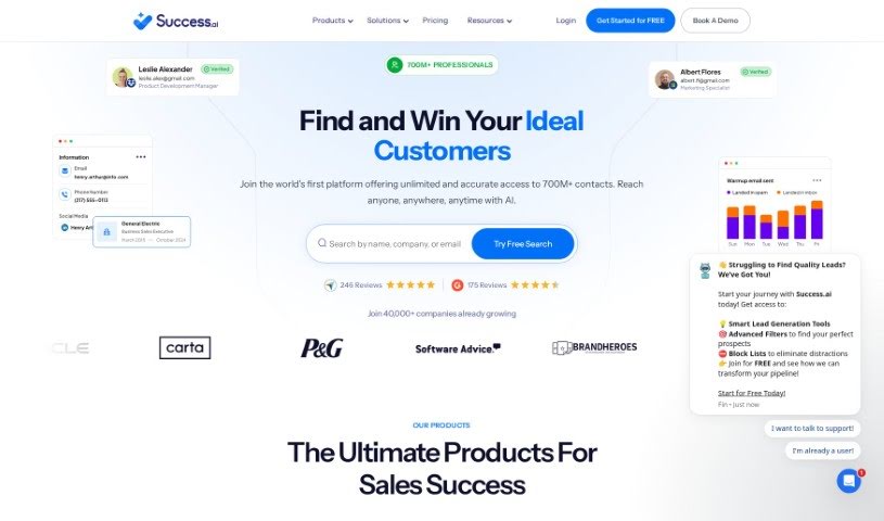 Screenshot of Success.ai