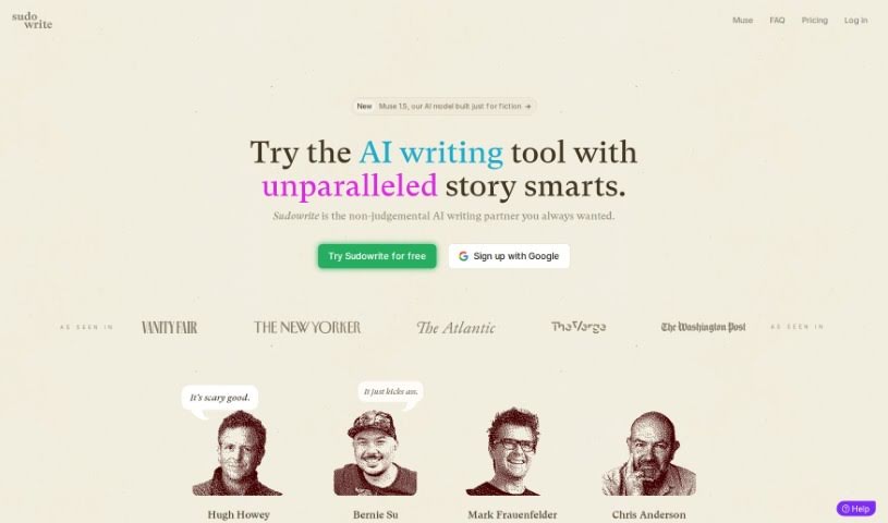Screenshot of Sudowrite