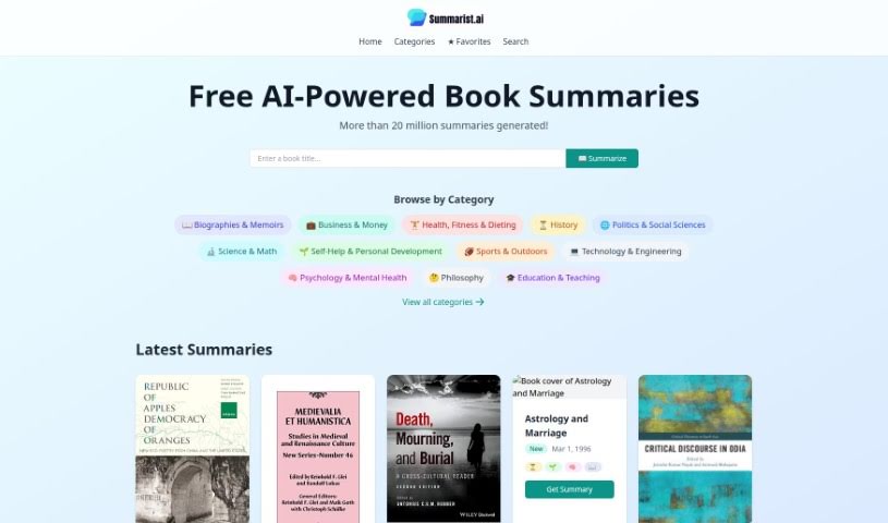 Screenshot of Summarist.ai