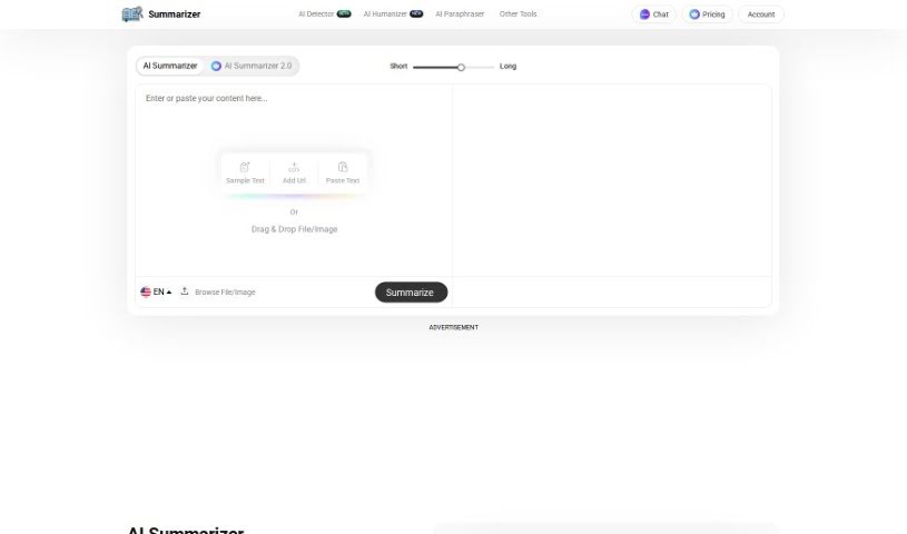 Screenshot of Summarizer