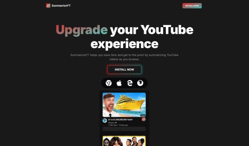 Screenshot of SummarizeYT