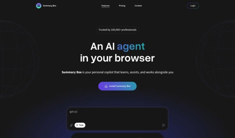 Screenshot of Summary Box