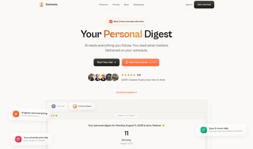 Screenshot of Summate.io
