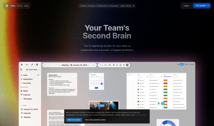 Screenshot of Sune AI