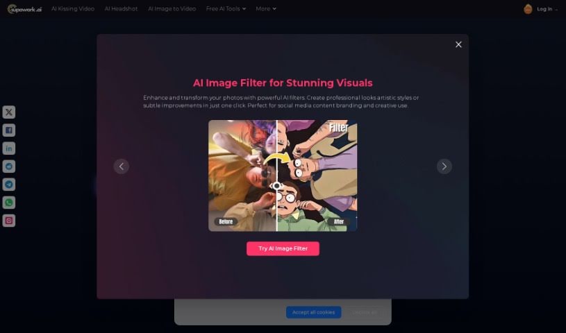 Screenshot of Supawork AI AI Avatar Generator