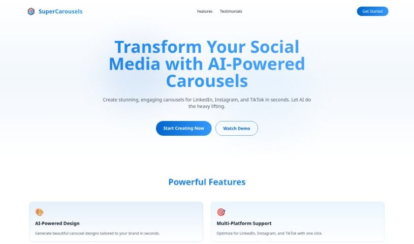 Screenshot of Supercarousels