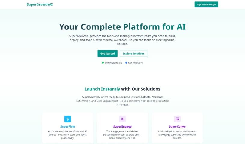 Screenshot of SuperGrowthAI