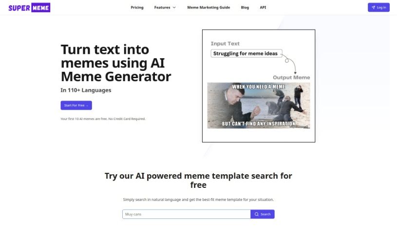 Screenshot of Supermeme.ai
