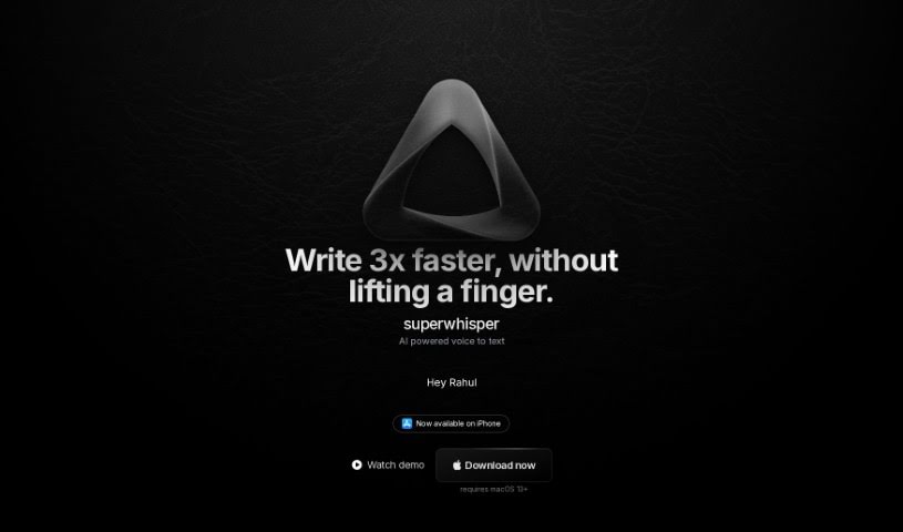 Screenshot of Superwhisper