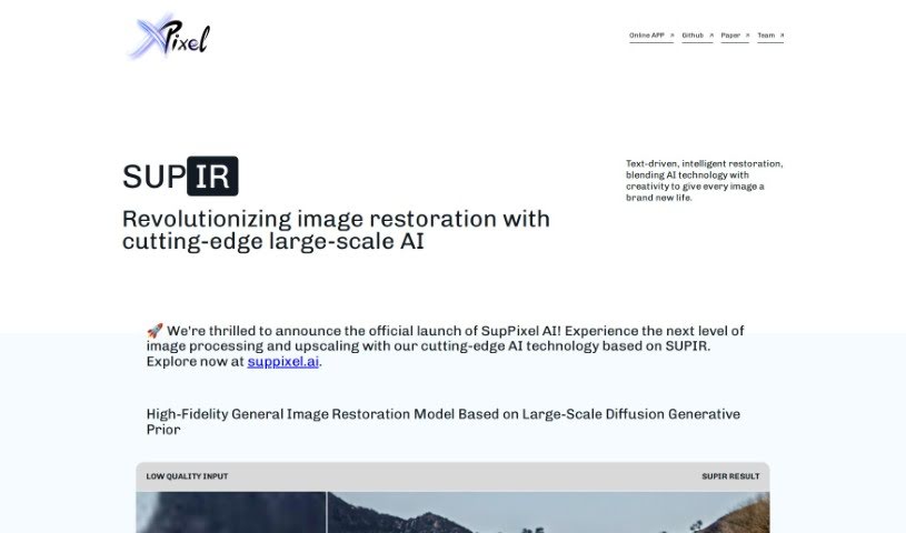 Screenshot of SUPIR - XPixel Group