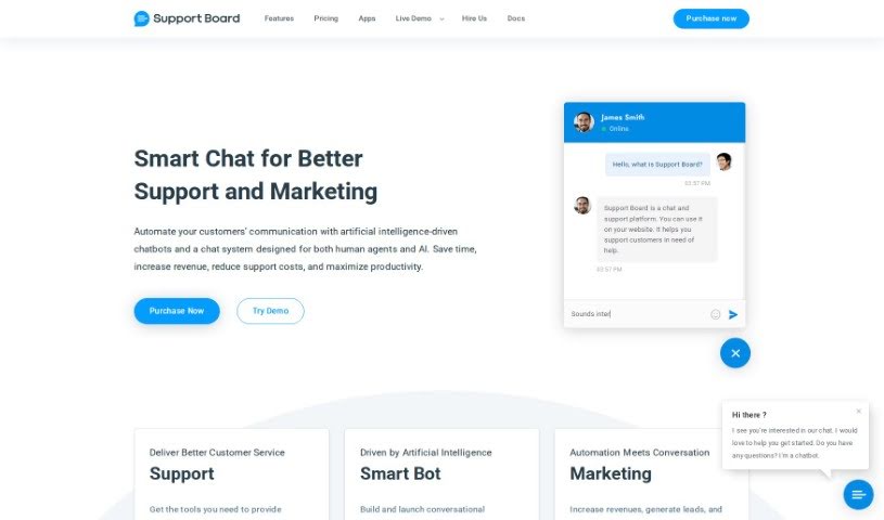 Screenshot of Support Board