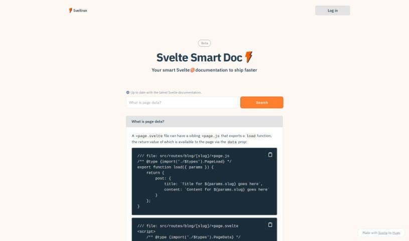 Screenshot of Svelte Smart Doc