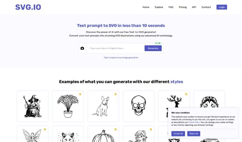 Screenshot of Svg.io