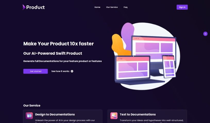 Screenshot of Swift Product