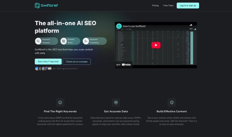 Screenshot of Swiftbrief