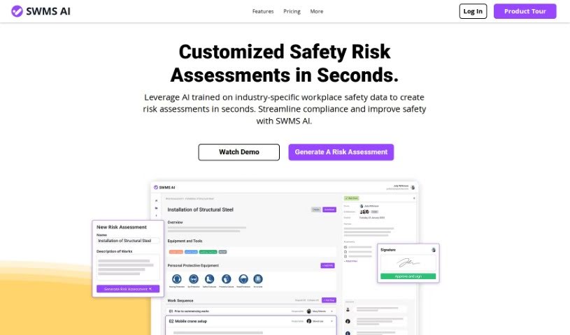 Screenshot of SWMS AI