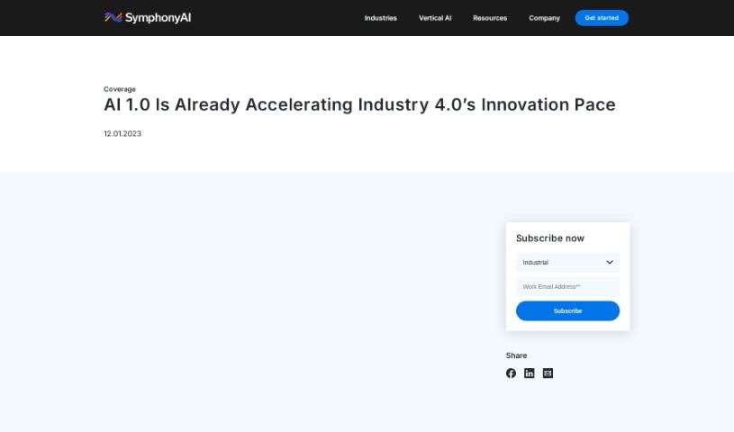Screenshot of SymphonyAI