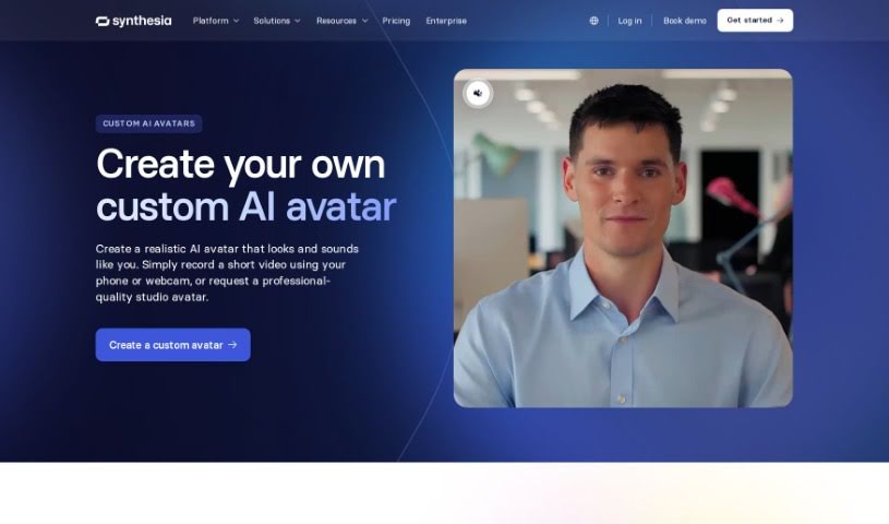 Screenshot of Synthesia Custom Avatars