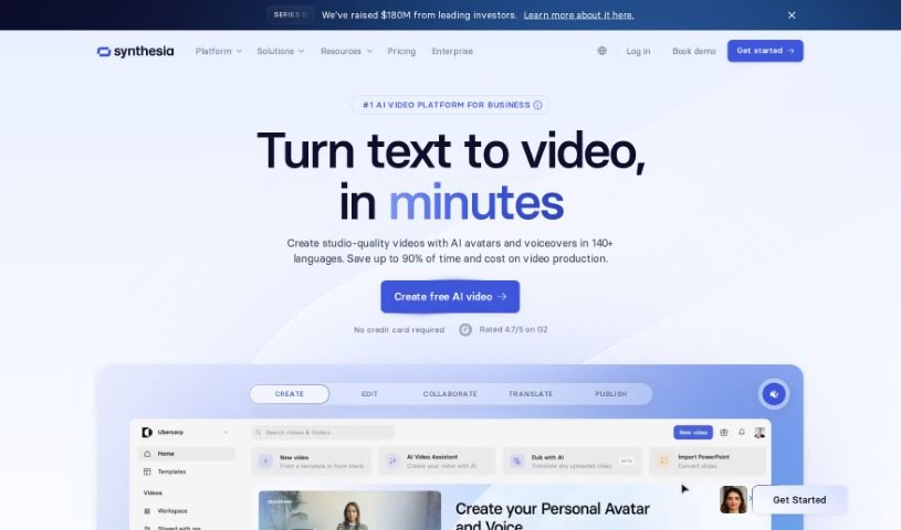 Screenshot of Synthesia