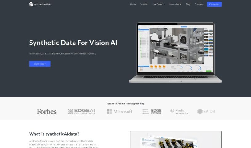 Screenshot of Syntheticaidata