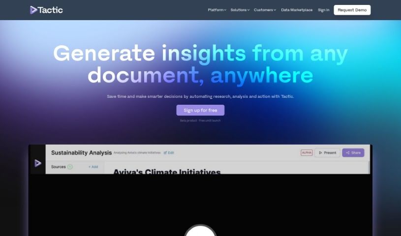 Screenshot of Tactic