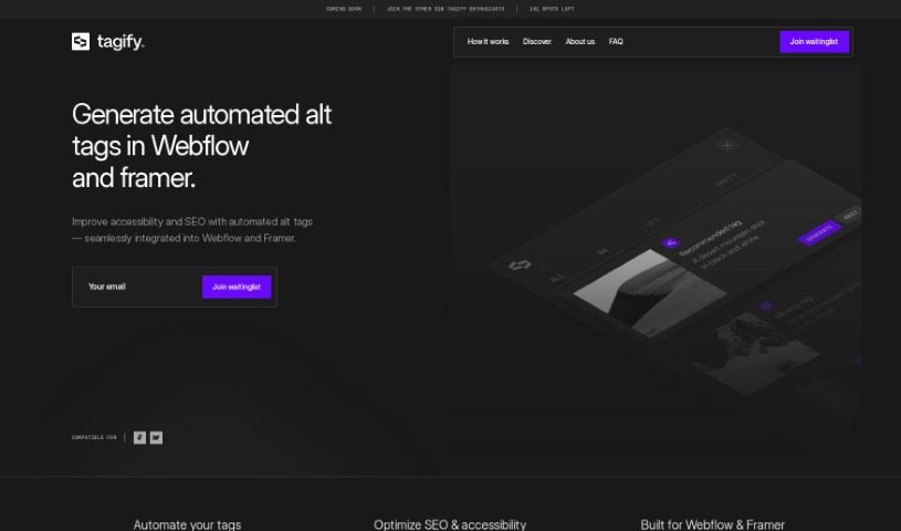 Screenshot of Tagify