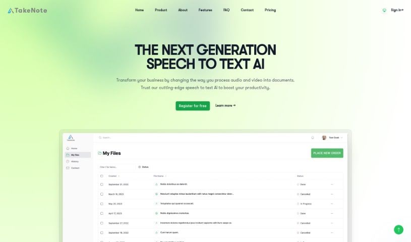 Screenshot of Takenote