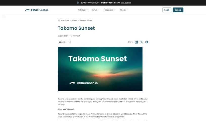 Screenshot of Takomoai
