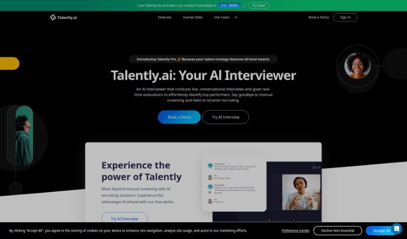 Screenshot of Talently.ai