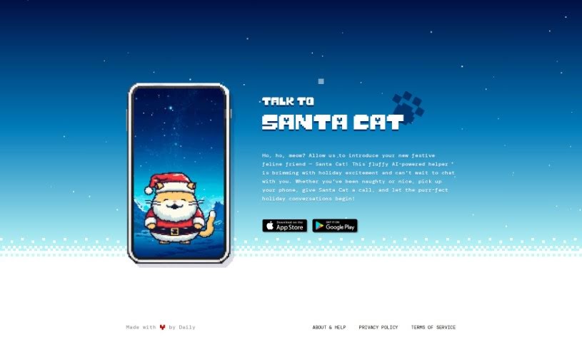 Screenshot of Talk To Santa Cat
